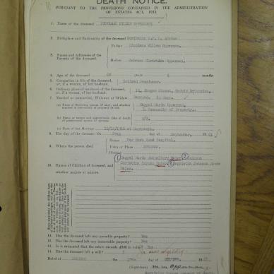 OPPERMAN Nicolaas Willem - died 29 Sep 1961
