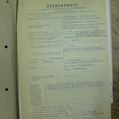 OPPERMAN Elizabeth Martha nee MARAIS - died 21 Sep 1963