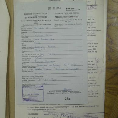 OPPERMAN Christiaan Joshua -died 9 Nov 1964