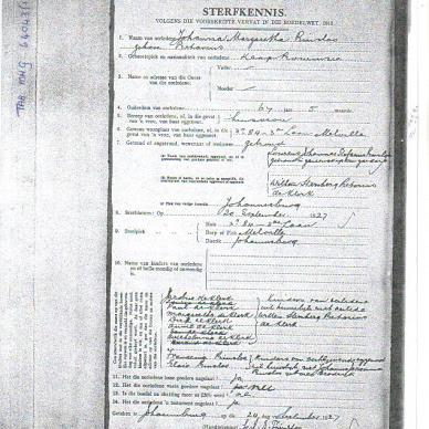 PRETORIUS Johanna Margaretha - Died 20 Sept 1927