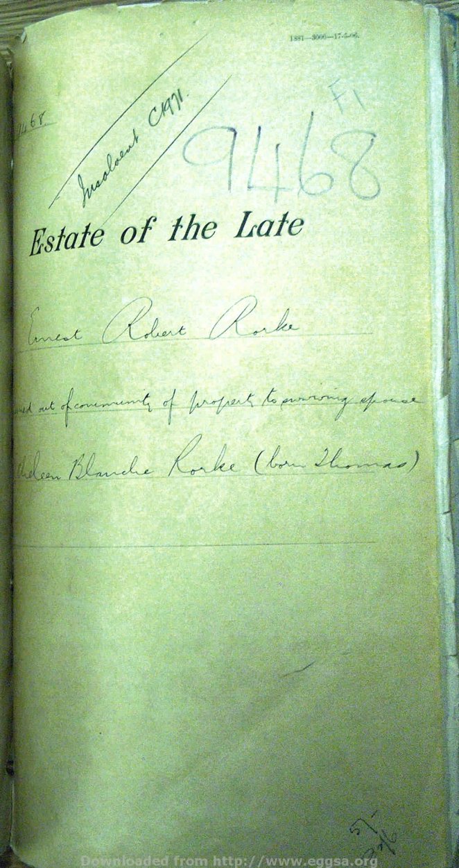 1906 TAB MHG 09468 RORKE ERNEST ROBERT (1) 1906 TAB MHG 09468 RORKE ERNEST ROBERT (1)