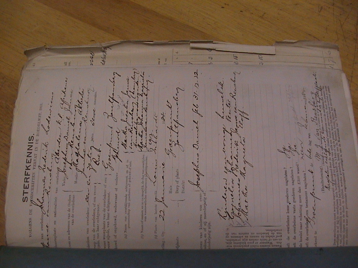Janse van Rensburg JFL TAB MHG 53442 Sterfkennis 1924 Janse van Rensburg JFL TAB MHG 53442 Sterfkennis 1924