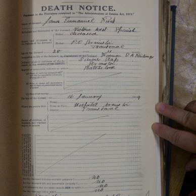 RIVAS James Emmanuel - died 16 Jan 1929