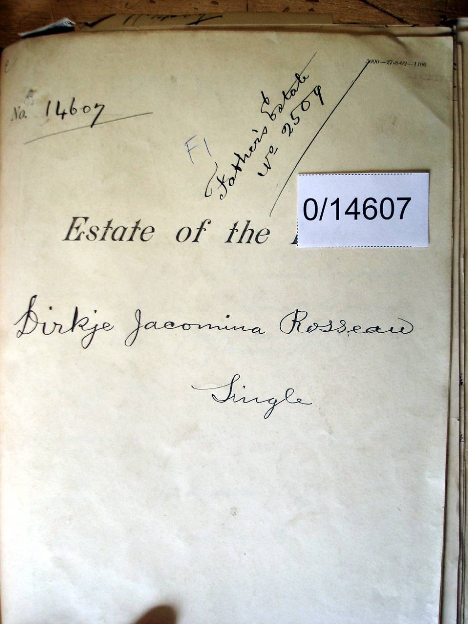 0-14607 ROSSEAU Dirkje Jacomina a 0-14607 ROSSEAU Dirkje Jacomina a