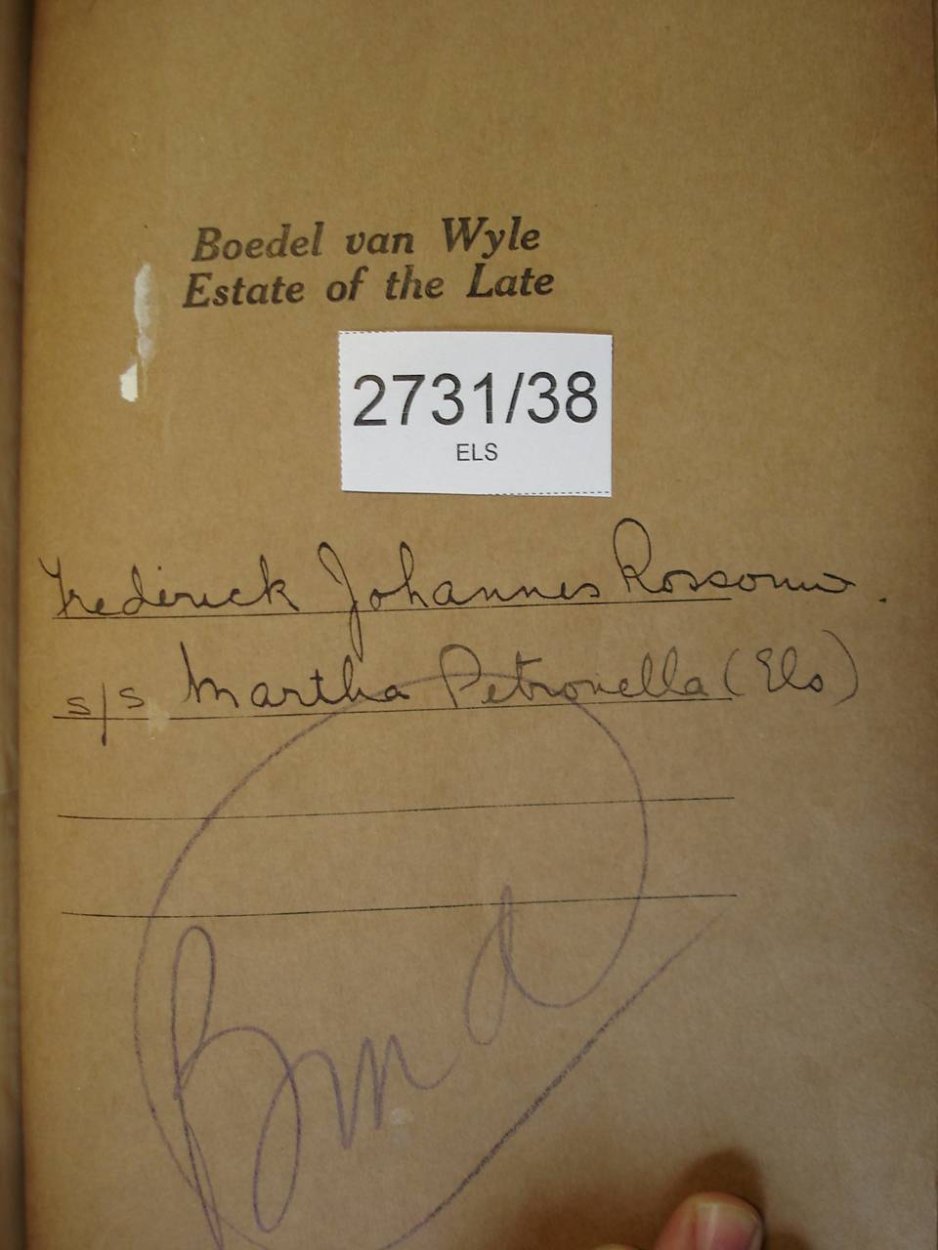 2731-38 ROSSOUW Frederick Johannes a 2731-38 ROSSOUW Frederick Johannes a