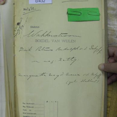 SCHYFF Dirk Petrus Rudolph VAN DER - died 2 Nov 1875
