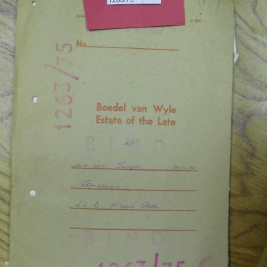 SCHYFF Andreas VAN DER - died 29 Nov 1974