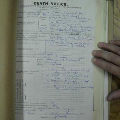 SCHYFF Catharina Maria Elizbeth VAN DER born JANSE VAN RENSBURG - died 14 Jan 1951