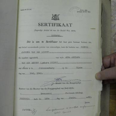 SCHYFF Anna Adriana  VAN DER  nee STEYN - oorlede 31 Mei 1941