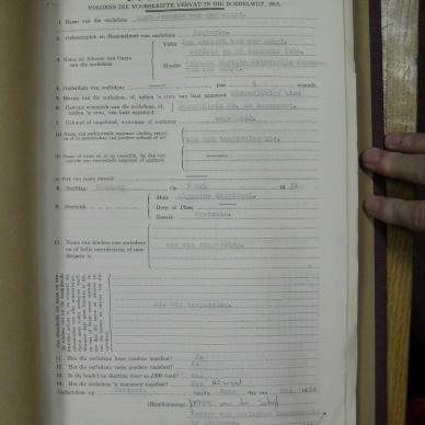 SCHYFF Anna Johanna VAN DER - died 3 May 1954