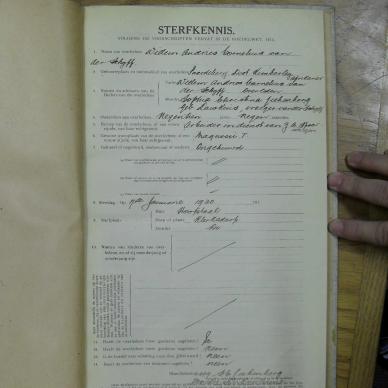 SCHYFF Willem Andries Cornelius VAN DER - died 9 Jan 1920