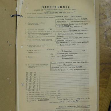 SCHYFF Petrus Marthinus VAN DER - oorlede 8 Aug 1958
