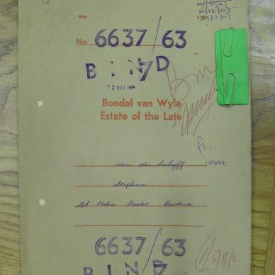 SCHYFF Stephan VAN DER - died 17 Jul 1963