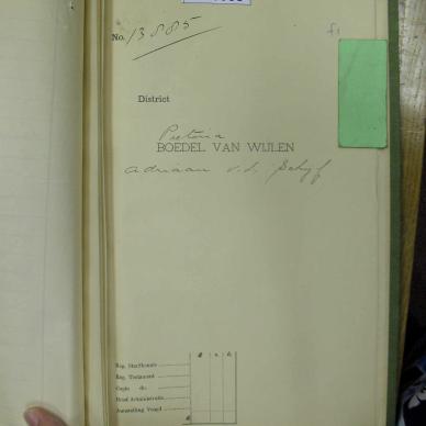 SCHYF Adriaan VAN DER  - died 27 Nov 1897