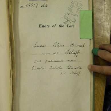 SCHYF Lucas Petrus Daniel VAN DER - died 14 Jul 1877