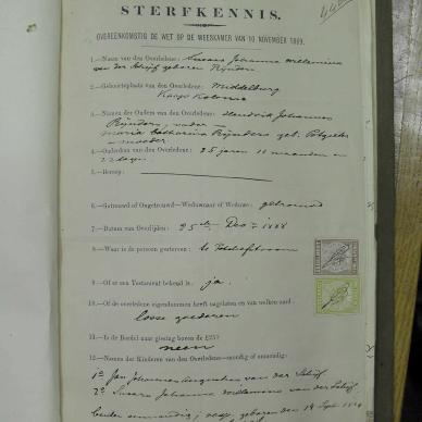 SCHYF Susara Johanna Wilhelmina VAN DER born RYNDERS - died 25 Dec 188