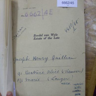 QUILLIAM Joseph Henry - died 18 Nov 1945
