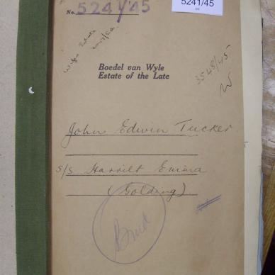 TUCKER John Edwin - died 31 July 1945
