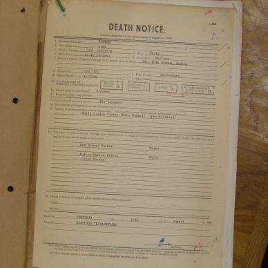 TUCKER John - died 13 July 1969