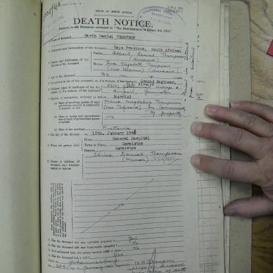 THOMPSON Garth Daniel - died 12 Jan 1946