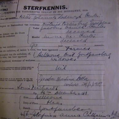 VENTER Pieter Johannes Lodwyk 1941