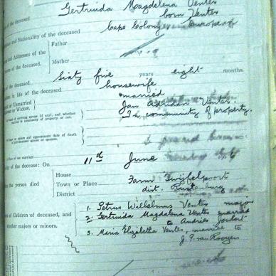 VENTER GERTRUIDA MAGDELENA 1906 TAB MHG 09469