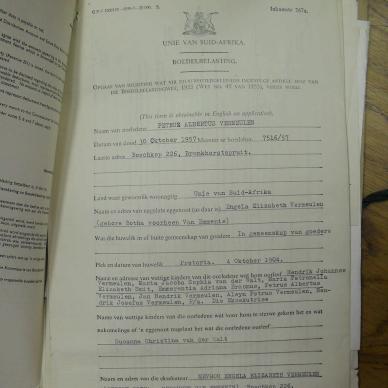 VERMEULEN Petrus Albertus - oorlede 30 Okt 1957