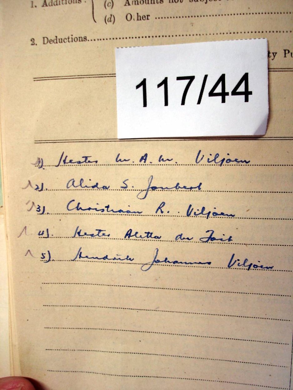 117-44 VILJOEN Willem Jacobus i 117-44 VILJOEN Willem Jacobus i