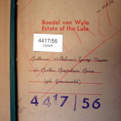 VISSER Marthinus Wilhelmus George 1872-1956