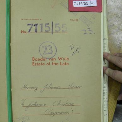 VISSER Henning Johannes - oorlede 13 Nov 1955