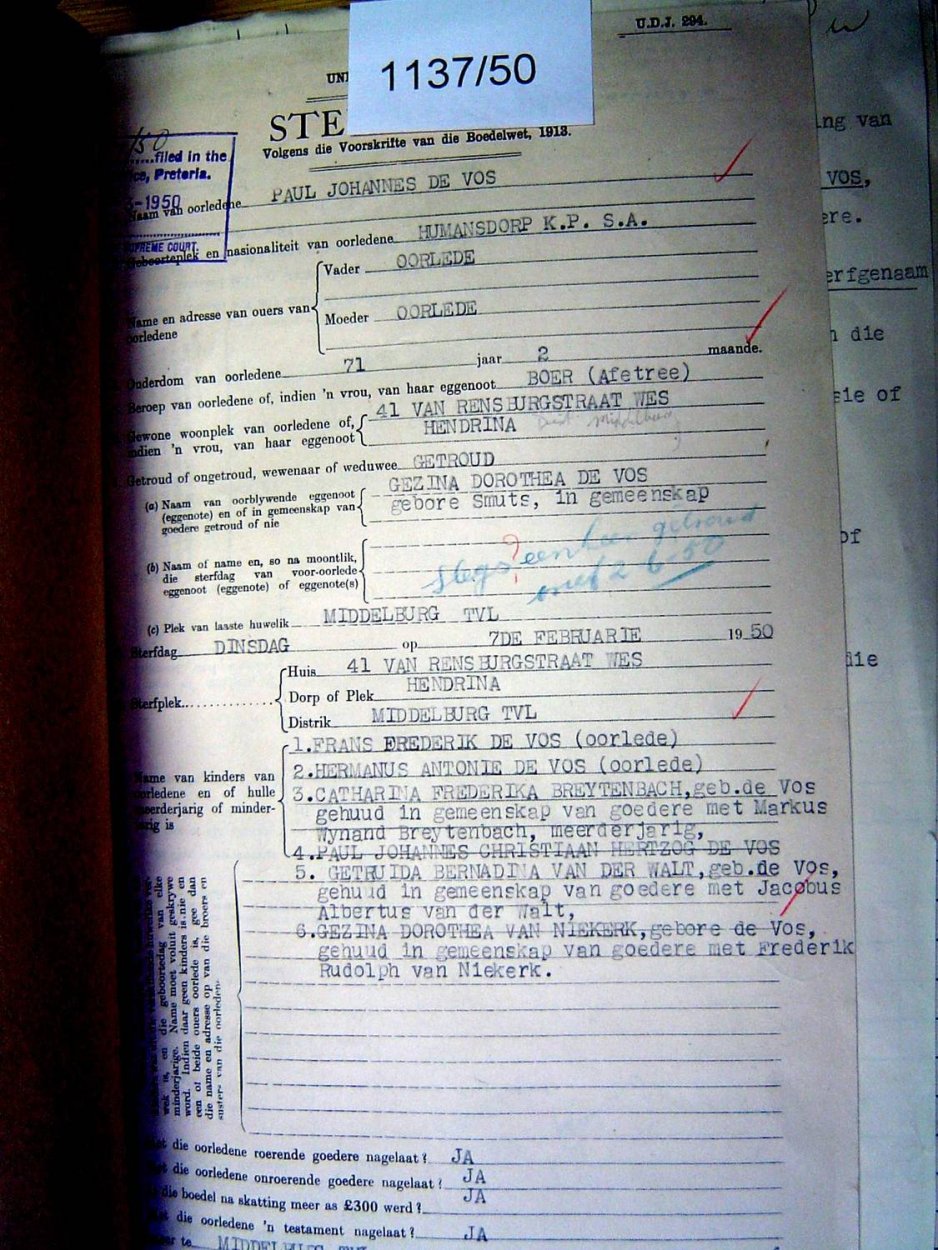 1137-50 DE VOS Paul Johannes b 1137-50 DE VOS Paul Johannes b