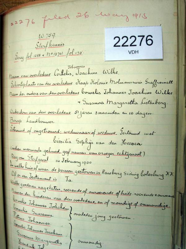 22276 WILKE Cornelis Johannes Joachim bs 22276 WILKE Cornelis Johannes Joachim bs
