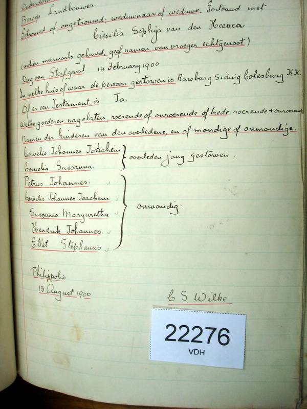 22276 WILKE Cornelis Johannes Joachim cs 22276 WILKE Cornelis Johannes Joachim cs