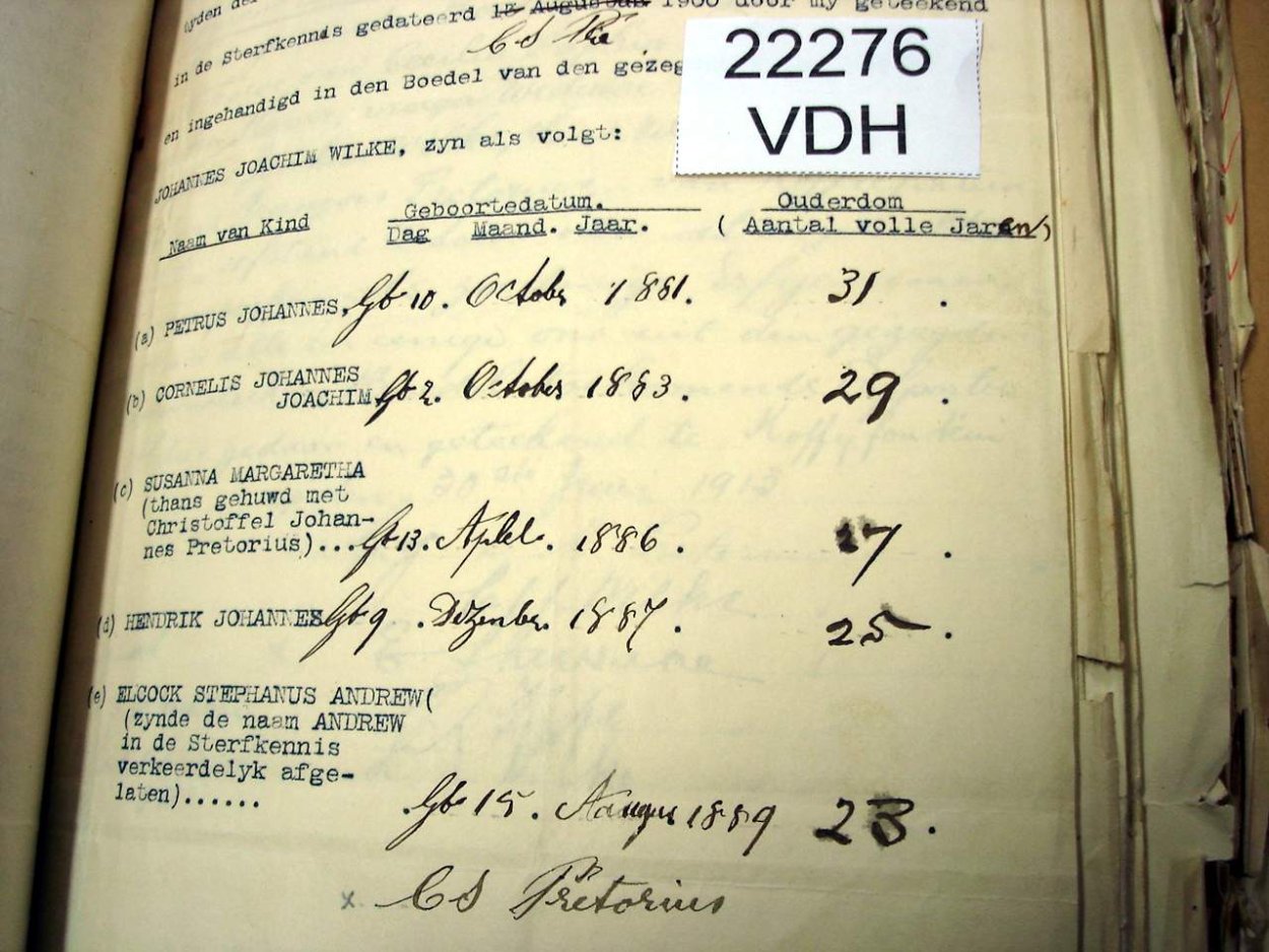 22276 WILKE Cornelis Johannes Joachim h 22276 WILKE Cornelis Johannes Joachim h