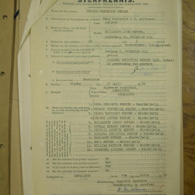 WERNER George Frederick - oorlede 10 Apr 1959