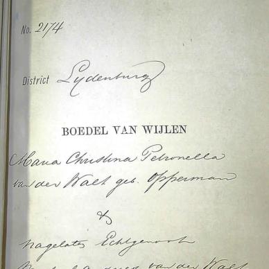 WALT Maria Christina Petronella VAN DER - 1883