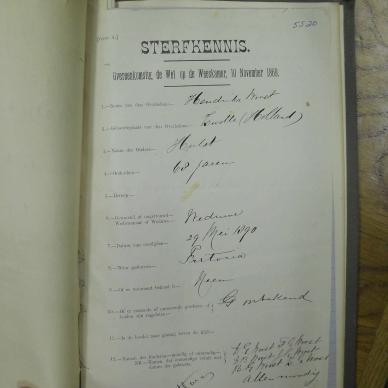 WORST Hendrika nee HULST - overleden 29 Mei 1890