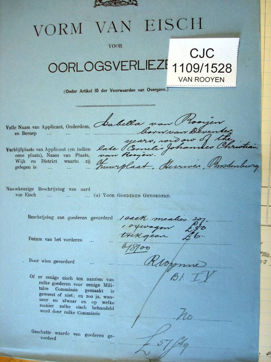 CJC 1109-1524 VAN ROOYEN Cornelius Johannes g CJC 1109-1524 VAN ROOYEN Cornelius Johannes g
