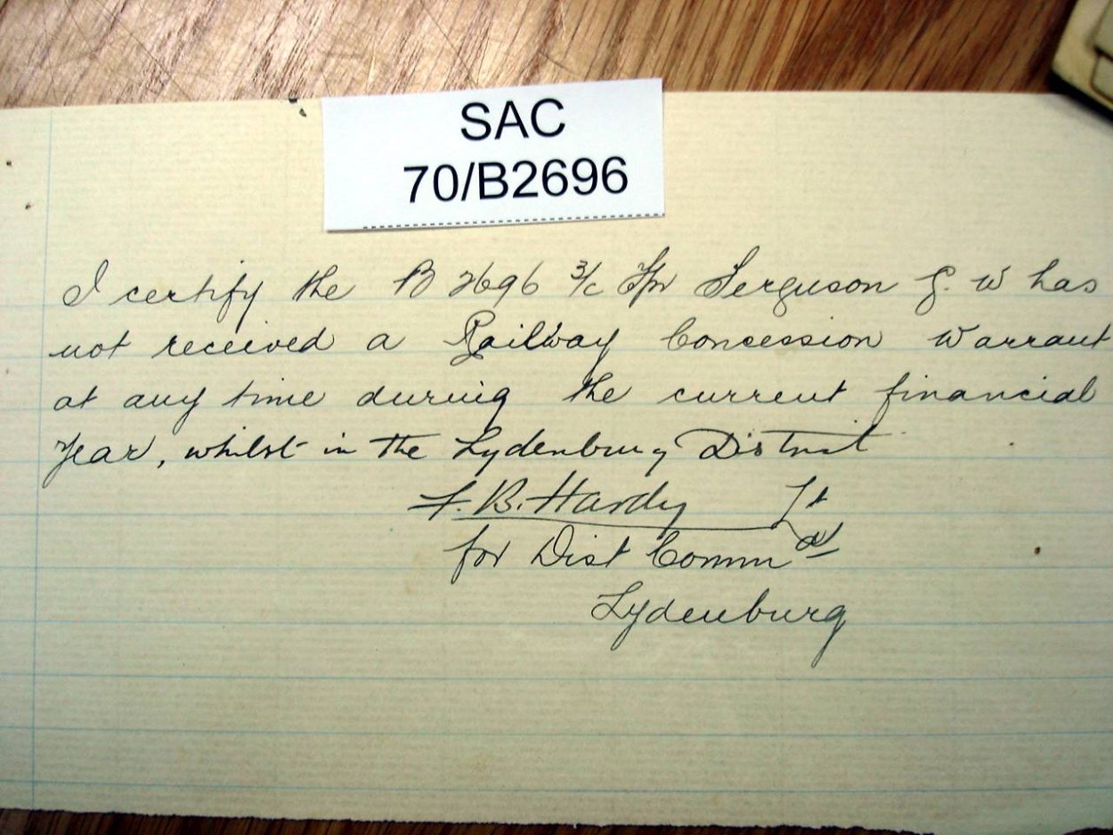 SAC 70-B2696 FERGUSON George Warren _09 SAC 70-B2696 FERGUSON George Warren _09