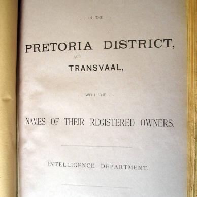 PRETORIA List of farms 1900 (TAB TPK 152) a