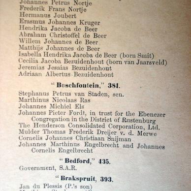 RUSTENBURG List of farms 1901 (TAB TPK 152) b