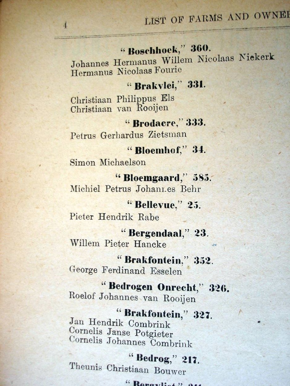 VRYHEID List of farms 1901 b VRYHEID List of farms 1901 b