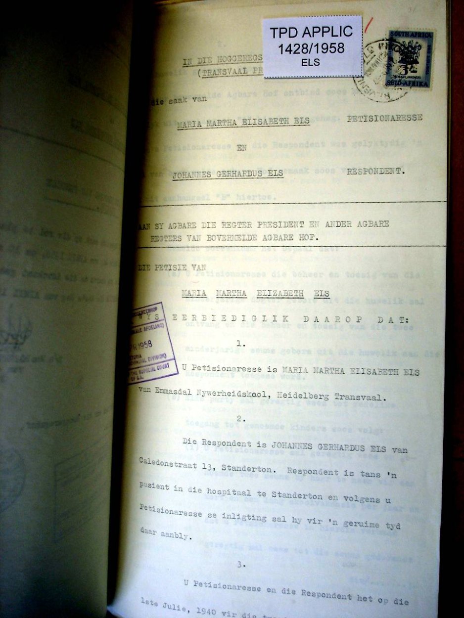 TPD1428-58 ELS Gerhardus Johannes & MARX Maria Martha a TPD1428-58 ELS Gerhardus Johannes & MARX Maria Martha a