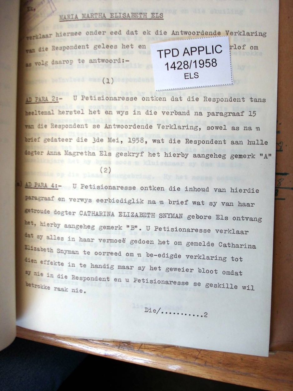 TPD1428-58 ELS Gerhardus Johannes & MARX Maria Martha d TPD1428-58 ELS Gerhardus Johannes & MARX Maria Martha d