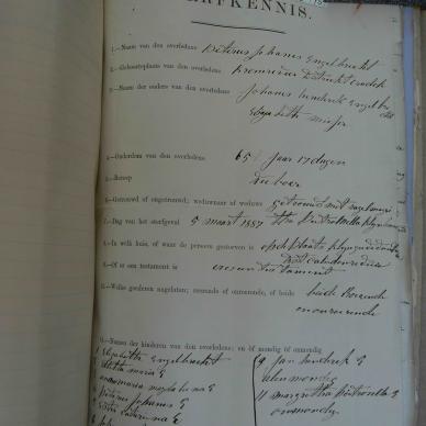 ENGELBRECHT Petrus Johannes died 5 March 1887