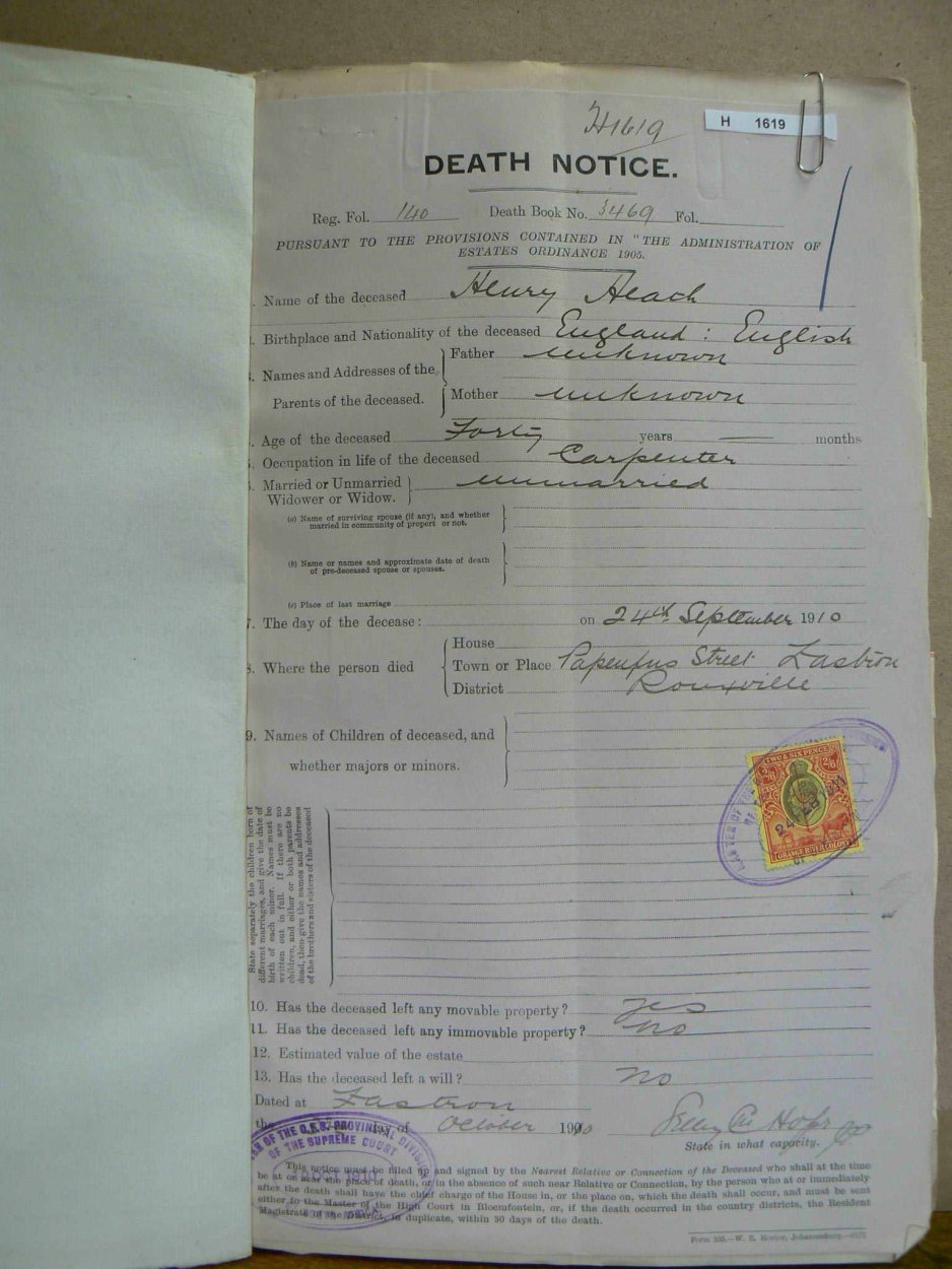 HEATH Henry - died 24 September 1910 HEATH Henry - died 24 September 1910