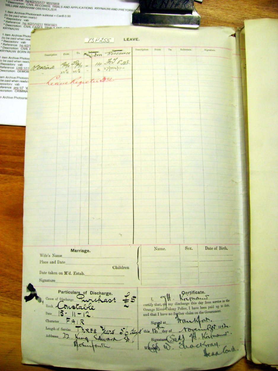 FSP 255 KRIJNAUW Johannes Hendrik _02 FSP 255 KRIJNAUW Johannes Hendrik _02