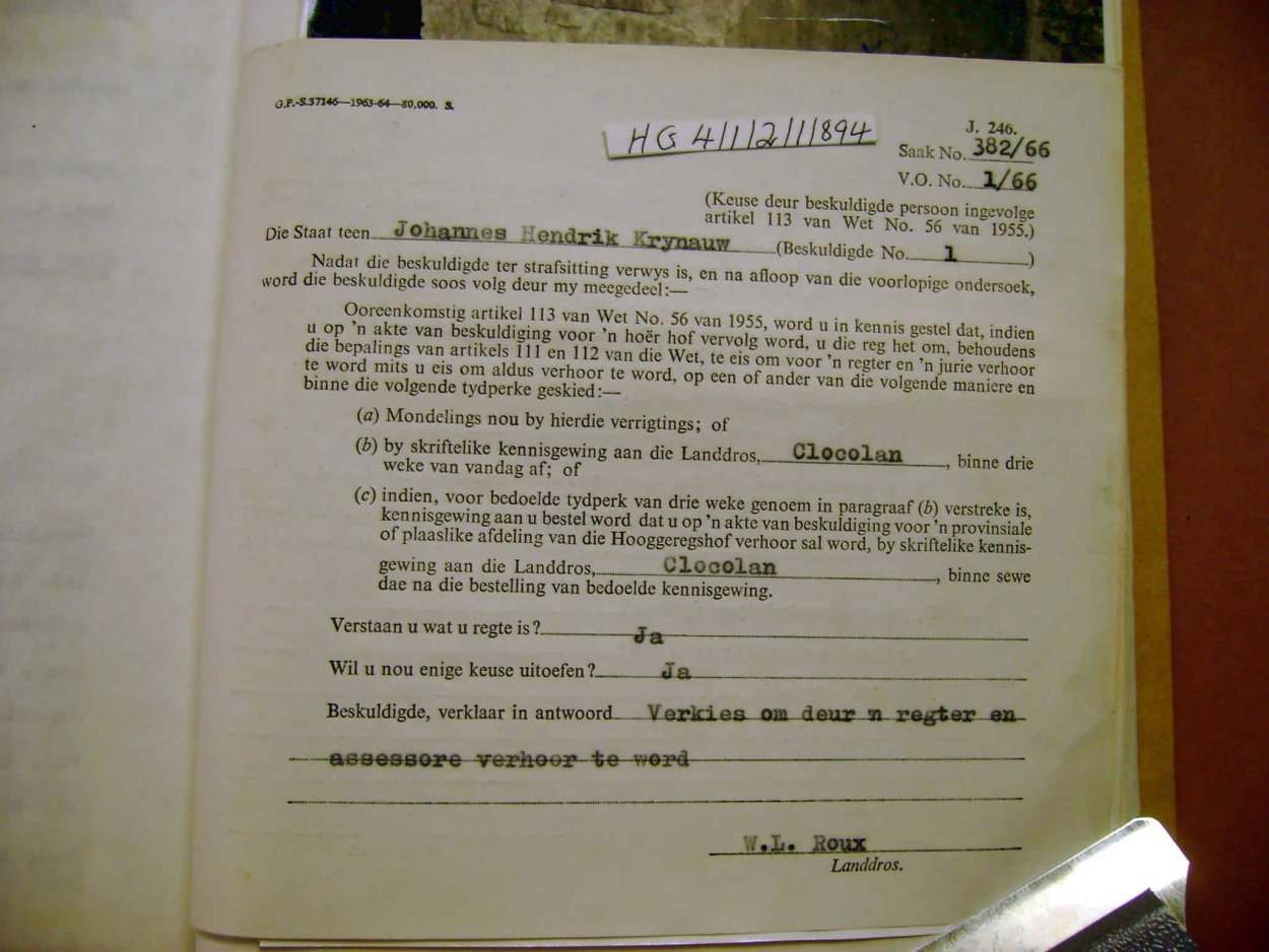 HG 4-1-2-1-894 KRYNAUW Johannes Hendrik _24 HG 4-1-2-1-894 KRYNAUW Johannes Hendrik _24